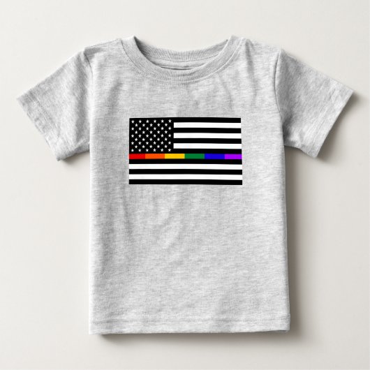 T-shirt Pour Bébé Drapeau américain LGBTQ (Devant)