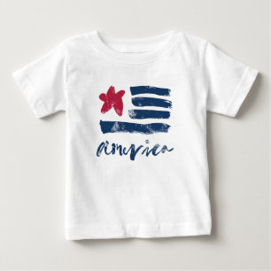 T-shirt Pour Bébé Drapeau américain Paintstrokes