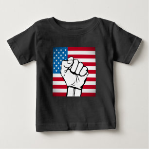 T-shirt Pour Bébé Drapeau américain Poing levant