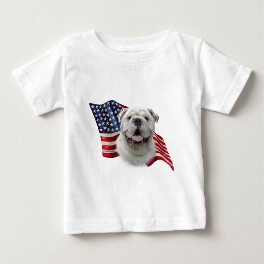 T-shirt Pour Bébé Drapeau Bulldog (Devant)