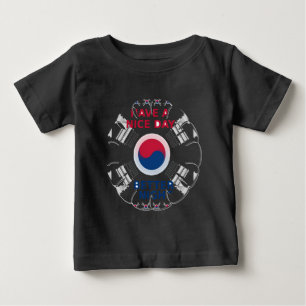 T-shirt Pour Bébé Drapeau coréen design joyeux "Avoir une belle jour