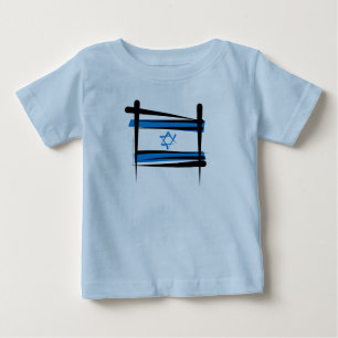 T-shirt Pour Bébé Drapeau de brosse de l'Israël
