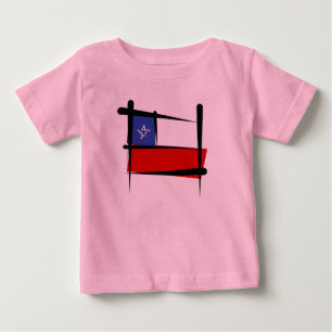 T-shirt Pour Bébé Drapeau de brosse du Chili