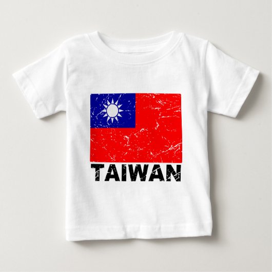 T-shirt Pour Bébé Drapeau de cru de Taïwan (Devant)