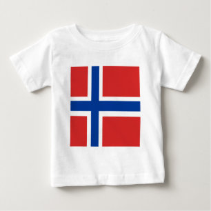 T-shirt Pour Bébé Drapeau de haute qualité de la Norvège