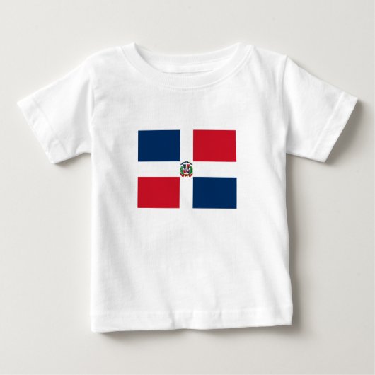 T-shirt Pour Bébé Drapeau de la République Dominicaine (Devant)