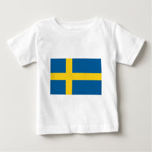 T-shirt Pour Bébé Drapeau de la Suède
