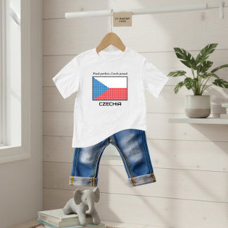 T-shirt Pour Bébé Drapeau de la Tchéquie