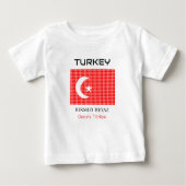 T-shirt Pour Bébé Drapeau de la Turquie (Devant)