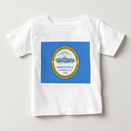 T-shirt Pour Bébé Drapeau de la ville de Boston (Massachusetts) (Devant)