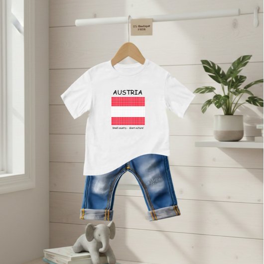 T-shirt Pour Bébé Drapeau de l'Autriche