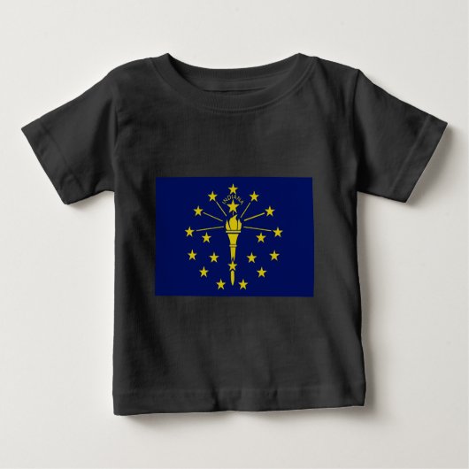 T-shirt Pour Bébé Drapeau de l'état de l'Indiana bleu & or (Devant)