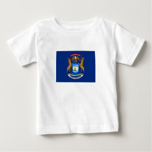 T-shirt Pour Bébé Drapeau de l'État du Michigan