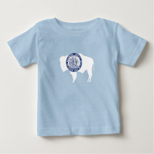 T-shirt Pour Bébé Drapeau de l'État du Wyoming