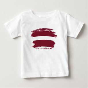 T-shirt Pour Bébé Drapeau de Lettonie