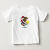 T-shirt Pour Bébé Drapeau de l'Illinois (Devant)