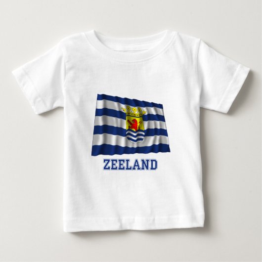 T-shirt Pour Bébé Drapeau de ondulation de Zélande avec le nom (Devant)