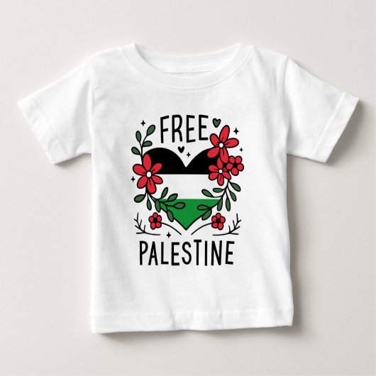 T-shirt Pour Bébé Drapeau de palestine libre (Devant)