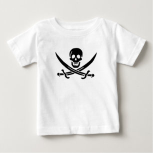 T-shirt Pour Bébé Drapeau de pirate Crâne croisé épées