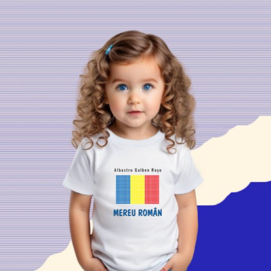 T-shirt Pour Bébé Drapeau de Roumanie