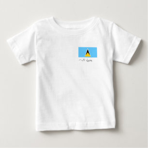 T-shirt Pour Bébé Drapeau de Sainte-Lucie