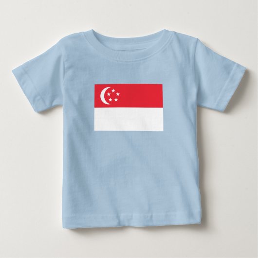 T-shirt Pour Bébé Drapeau de Singapour (Devant)