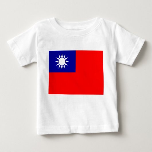 T-shirt Pour Bébé Drapeau de Taïwan : République de Chine, Taipei ch (Devant)