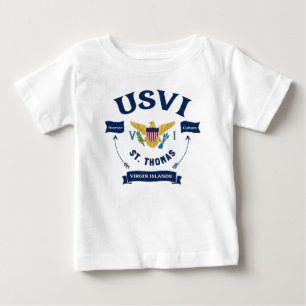 T-shirt Pour Bébé Drapeau des îles Vierges américaines St. Thomas 