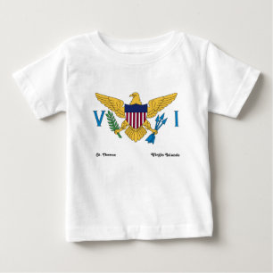 T-shirt Pour Bébé Drapeau des îles Vierges américaines St. Thomas 