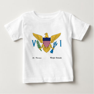 T-shirt Pour Bébé Drapeau des îles Vierges américaines St. Thomas US
