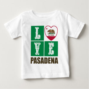 T-shirt Pour Bébé Drapeau d'État de Californie Coeur Pasadena