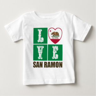 T-shirt Pour Bébé Drapeau d'État de Californie Coeur San Ramon
