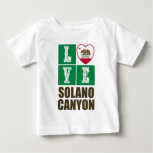 T-shirt Pour Bébé Drapeau d'État de Californie Coeur Solano Canyon