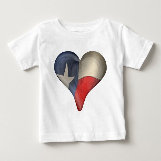 T-shirt Pour Bébé Drapeau d'état du Texas à un coeur (Devant)