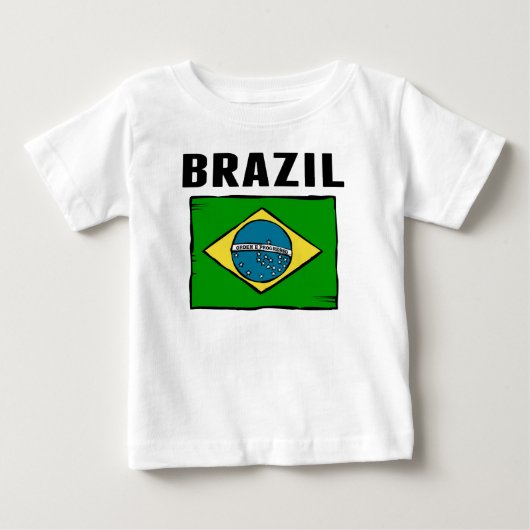 T-shirt Pour Bébé Drapeau du Brésil (Devant)
