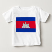 T-shirt Pour Bébé Drapeau du Cambodge (Devant)