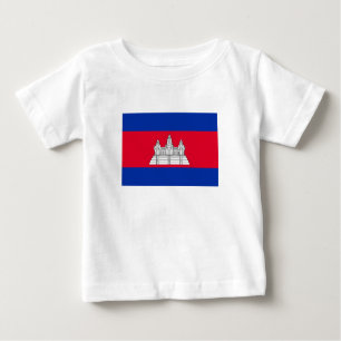 T-shirt Pour Bébé Drapeau du Cambodge patriotique