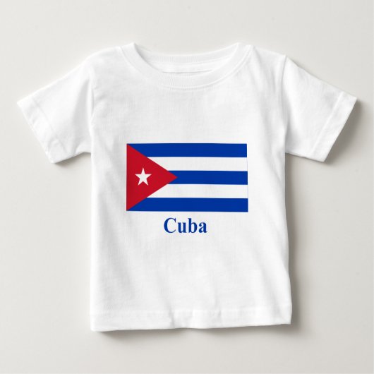 T-shirt Pour Bébé Drapeau du Cuba avec le nom (Devant)