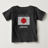 T-shirt Pour Bébé Drapeau du Japon pixélisé (Devant)