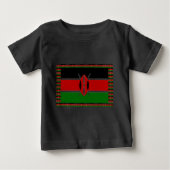 T-shirt Pour Bébé Drapeau du Kenya : avec cadre de drapeau miniature (Devant)
