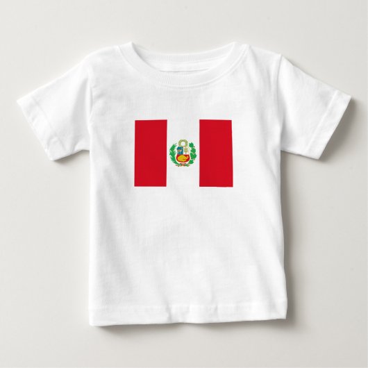 T-shirt Pour Bébé Drapeau du Pérou (Devant)