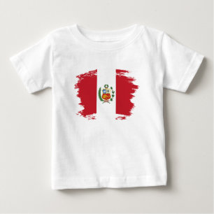 T-shirt Pour Bébé Drapeau du Pérou