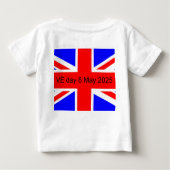 T-shirt Pour Bébé Drapeau du Royaume-Uni VE jour 2025 (Dos)