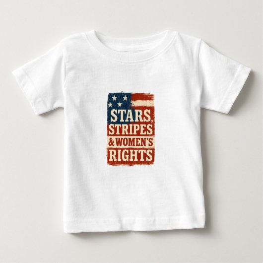 T-shirt Pour Bébé Drapeau en détresse Stars, Stripes & Droits des Fe (Devant)