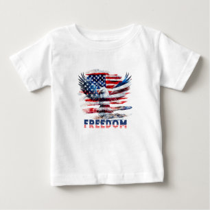 T-shirt Pour Bébé Drapeau et aigle des Etats-Unis.Liberté.