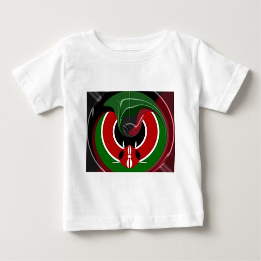 T-shirt Pour Bébé Drapeau Fluid Kenyan : Un design moderne (Devant)