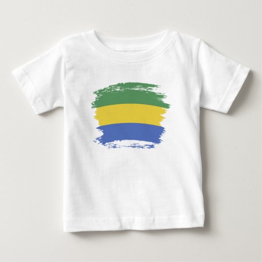 T-shirt Pour Bébé Drapeau Gabon (Devant)