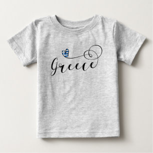 T-shirt Pour Bébé Drapeau grec au coeur, Grèce