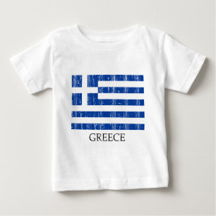 T-shirt Pour Bébé Drapeau grec vintage