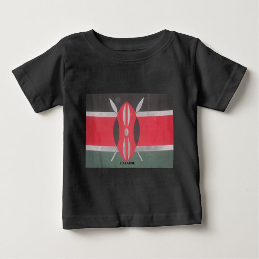 T-shirt Pour Bébé Drapeau Harambe vintage Kenya (Devant)